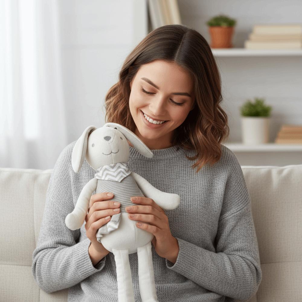 Soft Plush Rabbit Doll Baby Soft Long-Eared Rabbit Bed Doll Plush Toy  Kids Birthday Gift