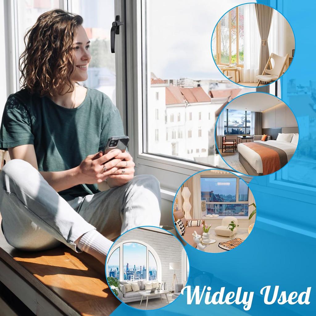 Upgraded Window Handle with Secures Grip Heat & Corrosion Resistant Smooth Handle Simple Installation for Household