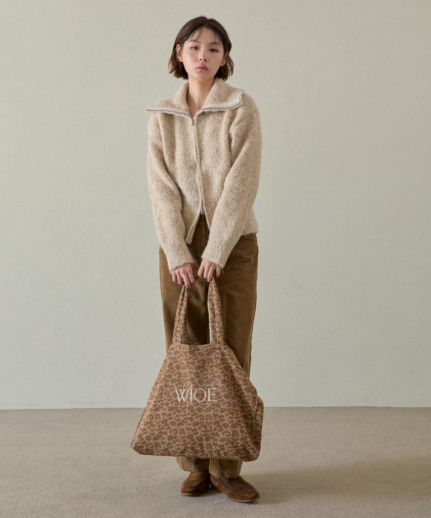 Wioe Leopard Corduroy Bag_Beige