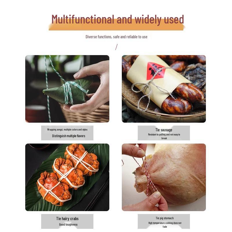 Lebensmittelechter reiner Baumwollfaden zum Einwickeln von Zongzi, Krabben, Speck, Wurst