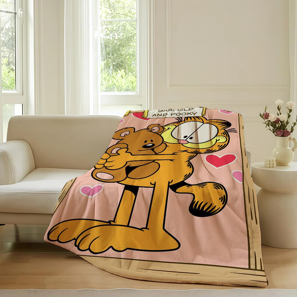 Cartoon cute G GarfieldS Blanket For Sofa Office Bed Plane Travel Sleep Read Relax Camping Soft And Warm