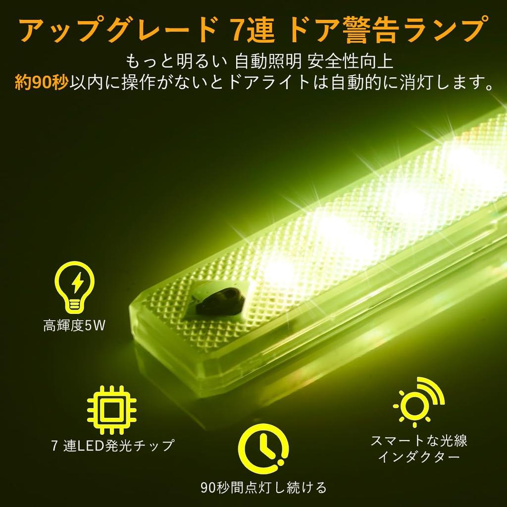 Futwod Door Open/Close Warning Light, 7 Color Changes, Car Door Light, LED Courtesy Lamp,