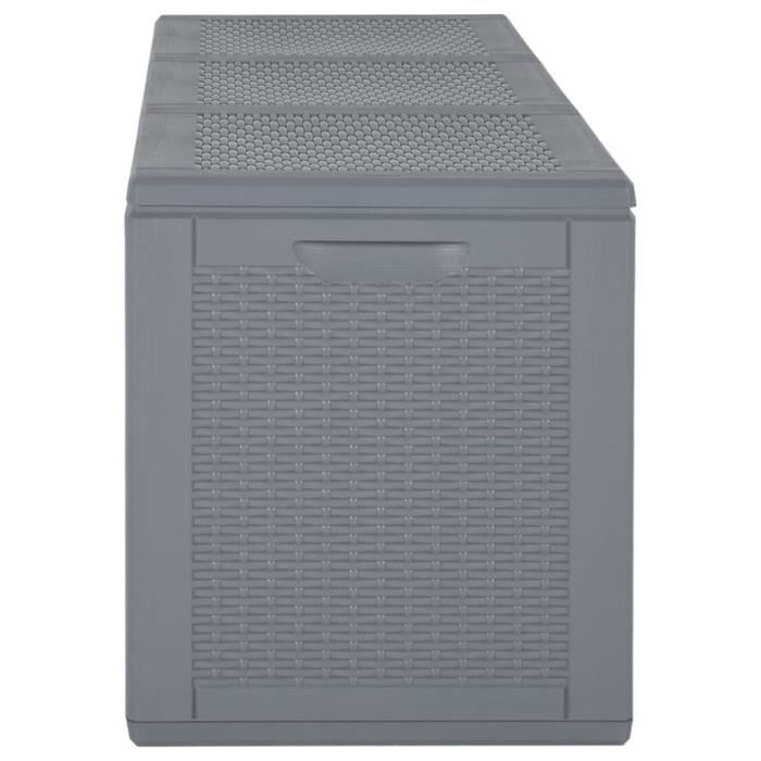 VidaXL Boîte de rangement de jardin gris PP rotin 270 L 364061