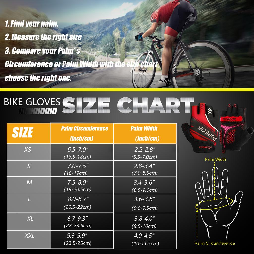 Fahrradhandschuhe Halbfinger MTB Fahrradhandschuhe 5mm Gel-Polster Stoßdämpfend Mountainbike Rennrad Handschuhe für Herren und Damen