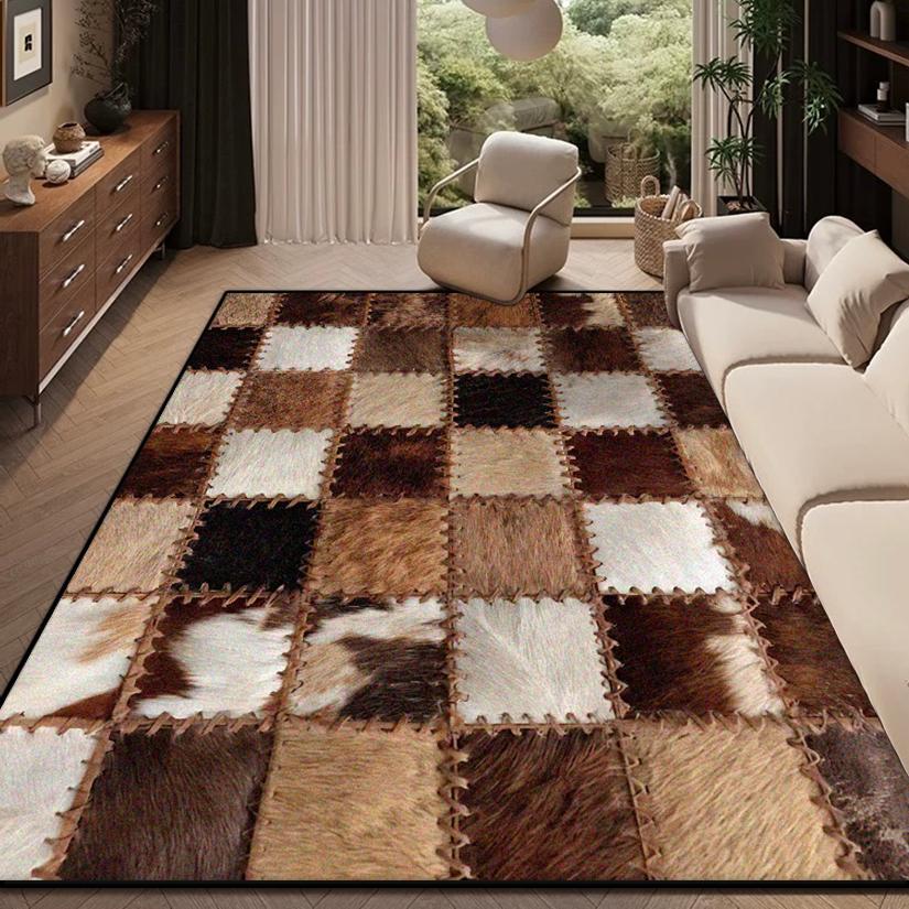 Tappeto Soggiorno Retrò Americano Decorazione Geometrica Tavoli Casa Sedia Tappeto Antiscivolo Camera da Letto Comodino Morbido Lavabile Tappetini per Pavimento