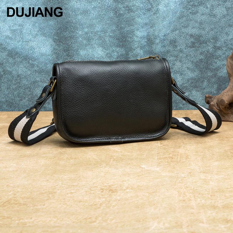 DUJIANG Men's Genuine Leather Crossbody Messenger Shoulder Bag