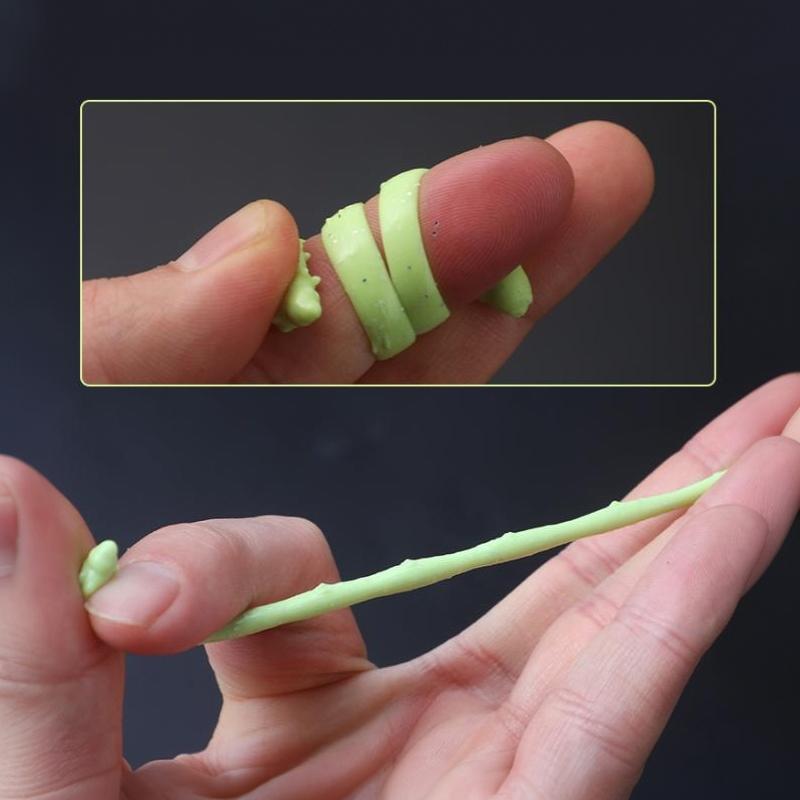 12Pcs Glow Uv Reactive Larva Soft Bait 38Mm Floating Tpr Worm Strong Cheese Scent Freshwater Lure Catfish Ultralight Tackle