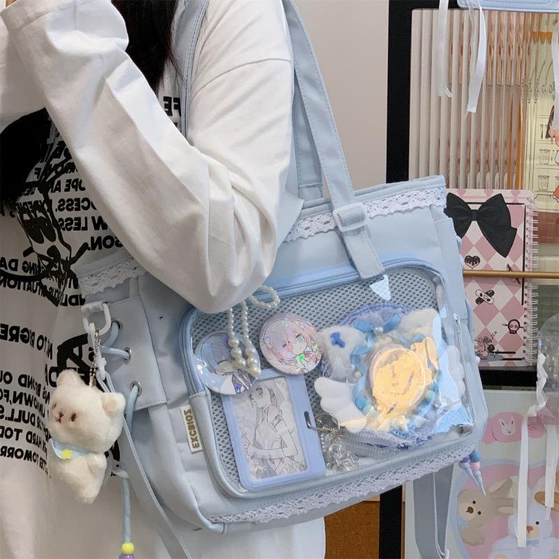 Japanese Ins New High-value, Fresh, Sweet and Transparent Pain Bag, Girl Light and Large-capacity Tote Bag