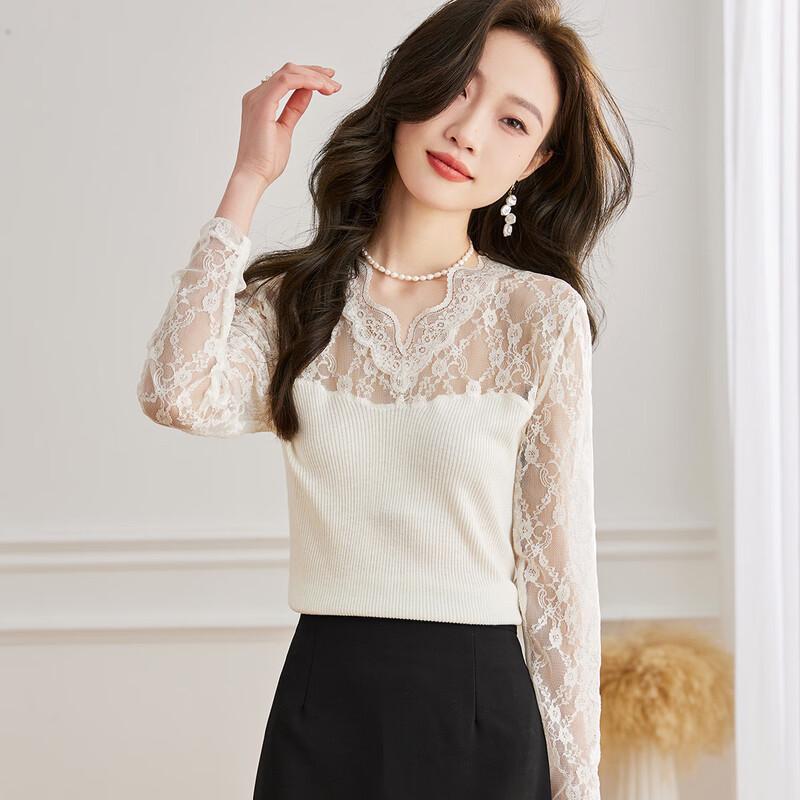 

Элегантный топ с длинным рукавом из кружевного трикотажа из шерстяной смеси One Size