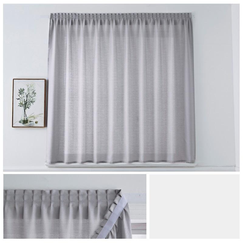 Zelfklevende Blackout Gordijnen Zonder Boren Raamdecoratie Slaapkamer Woonkamer Effen Garen Decoratie Verduisterend Slaapkamer Gordijn 70x100cm grijs