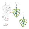Sublimation Blank Earrings Unfinished Wood Dangle Earrings Love Leaf Pendant Hook Earrings for DIY Jewelry Making Craft