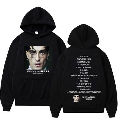 ZABAWNE Małe OBAWY Album 2025 Damiano David Dwustronna Bluza z Nadrukiem Męska Moda Pulower Oversize Polar Casualowa Bluza z Kapturem
