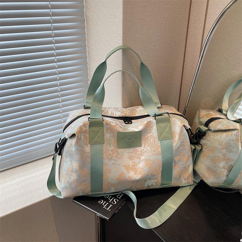 Dry Wet Separation Fashion Lightweight Large Capacity Travel Bag for Women, Portable Fitness Bag for Short Distance Luggage Travel Bag