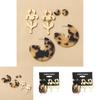 Chic Leopard Print Acetate Star Earrings Modern Alloy Design Perfect For Summer