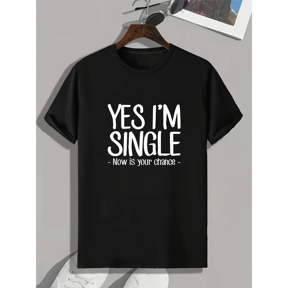 

Single Chance T-Shirt,Soft Breathable & Fade-Resistant, Classic Fit for Daily Casual Wear M чорний