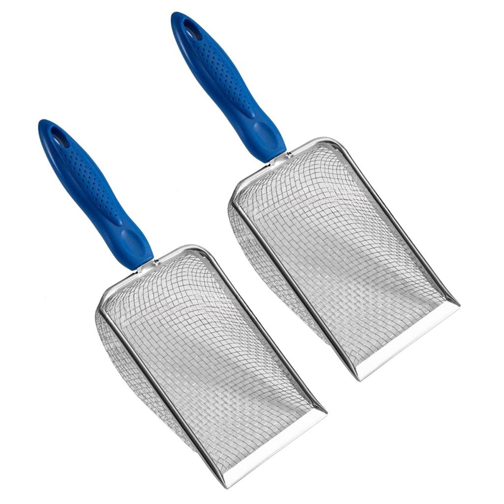 Pack of 2 Garden Soil Sieve Sand Soil Compost Sieve with Handle Garden Sieve Compost Sieve Soil Sieve Potting Shovel
