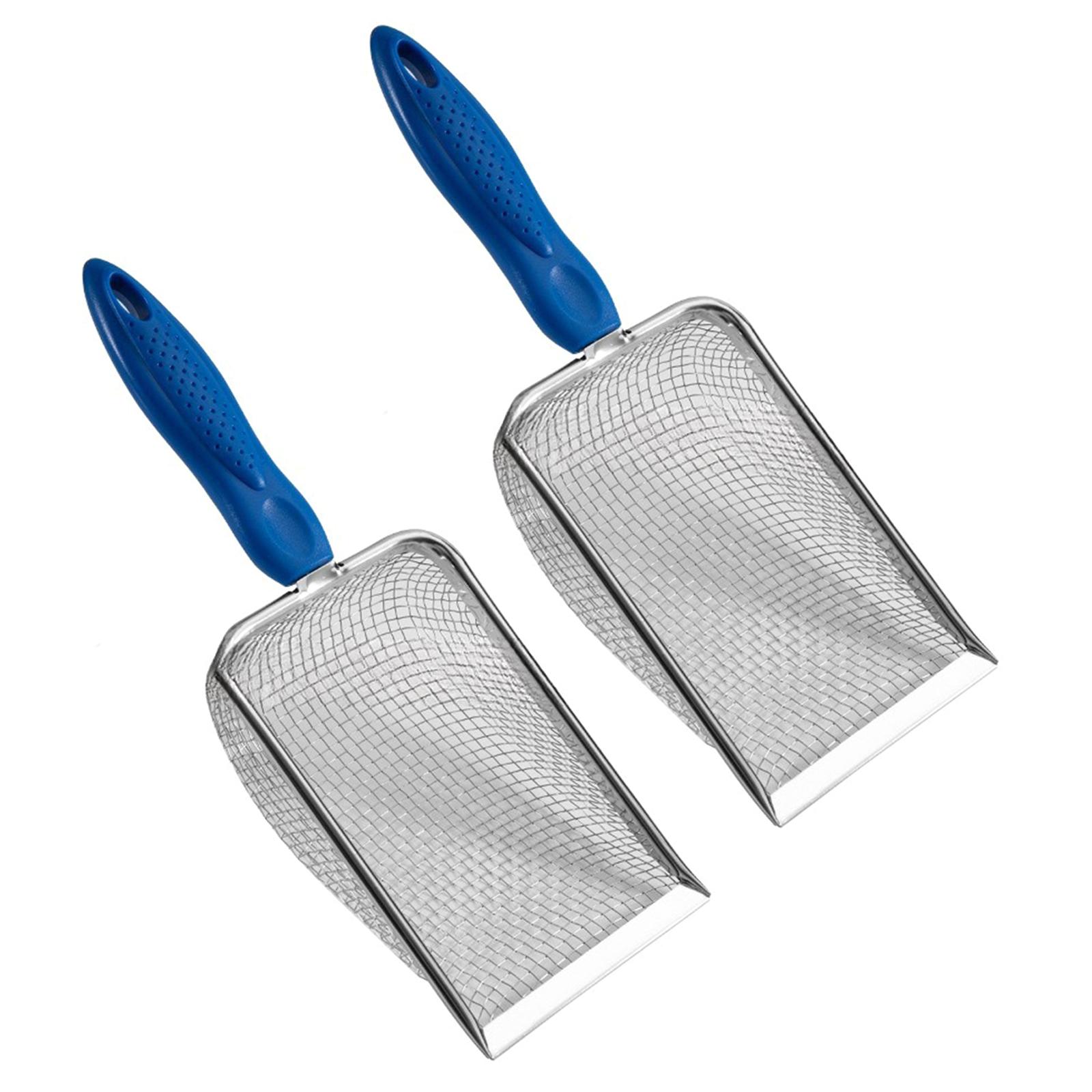

Pack of 2 Garden Soil Sieve Sand Soil Compost Sieve with Handle Garden Sieve Compost Sieve Soil Sieve Potting Shovel синий