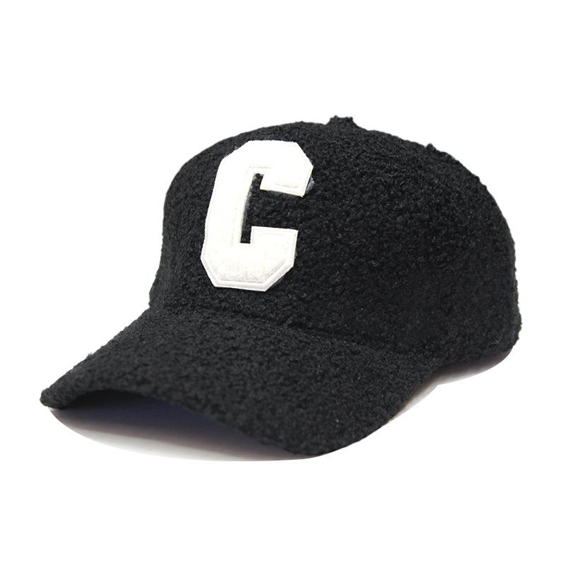 Herbst Winter Neu Warm Halten Lammwolle Basebll Kappen Buchstabe C Stickerei Snapback Hüte Für Frauen Männer