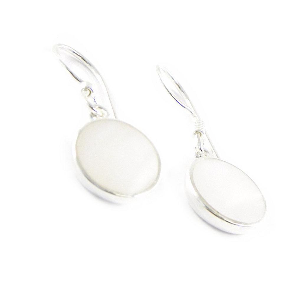 Les Trésors De Lily [I0043] - Silver 'Wisdom' Mother-of-Pearl Earrings
