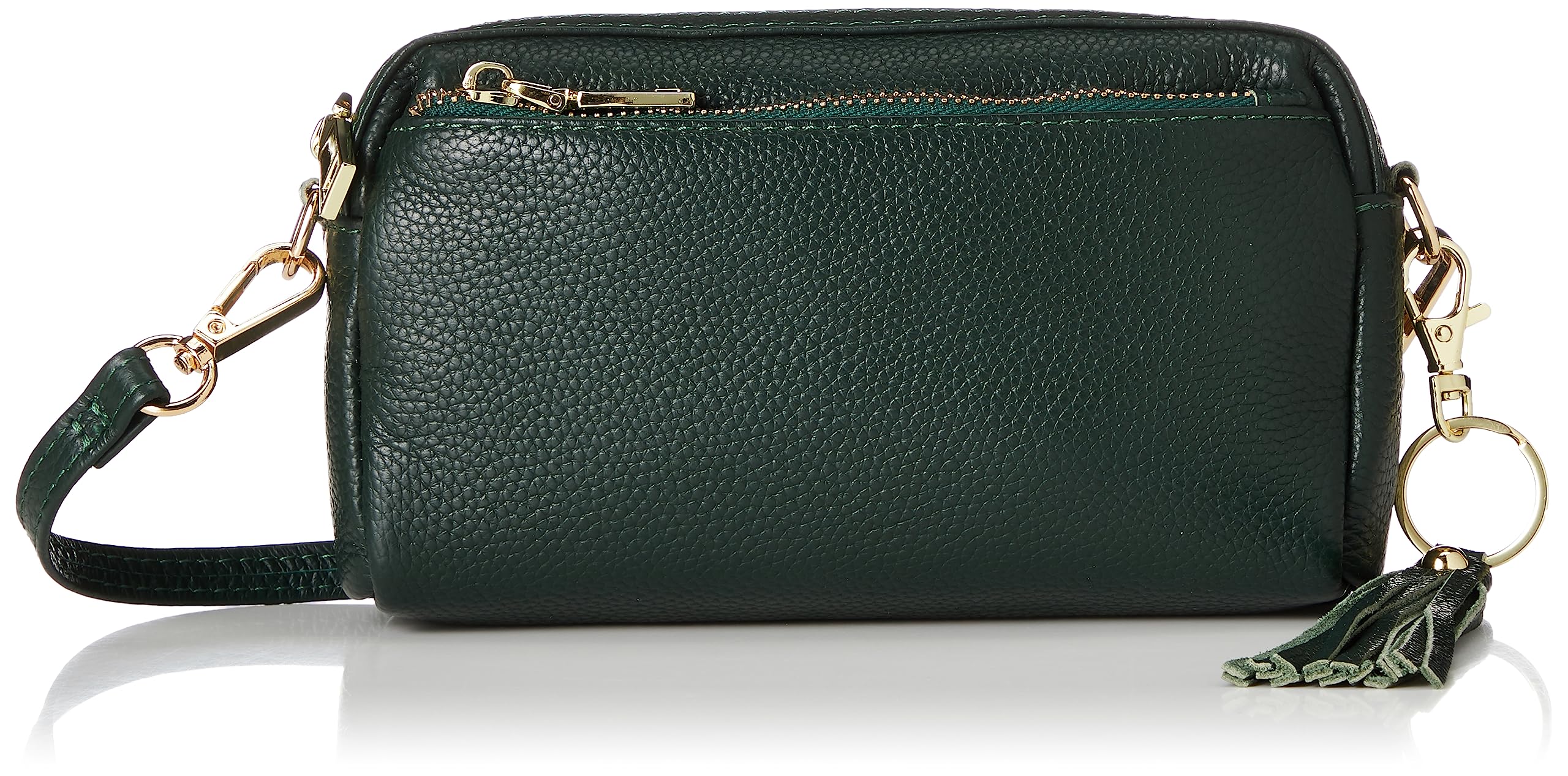 Shrink leather horizontal mini shoulder bag