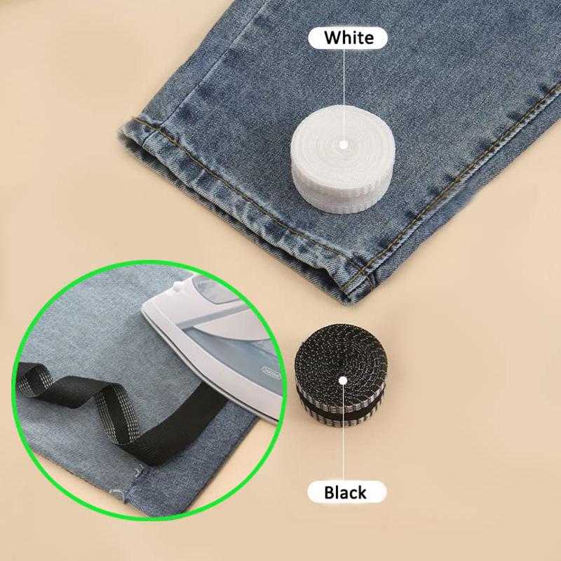 No-Sew 1-5M Self-Adhesive Hemming Tape Iron on Trousers Edge Shortening Tape for Jeans Pants DIY Repair