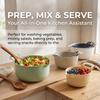 Plastic Mixing Bowl Collection, 4 Piece Salad and Batter Bowls with Hand Holds, Pour Lip, and Cupboard Storage