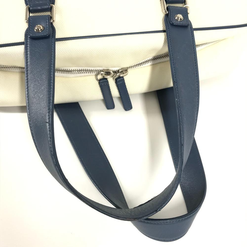 CHANEL Airline CC Mark logo Tote Bag Shoulder Bag Leather/Canvas White/blue