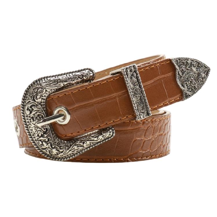 Natural Women's Timeless Belt Contemporary Themed PU Leather Strap Metal Hardware For Stylish Looks