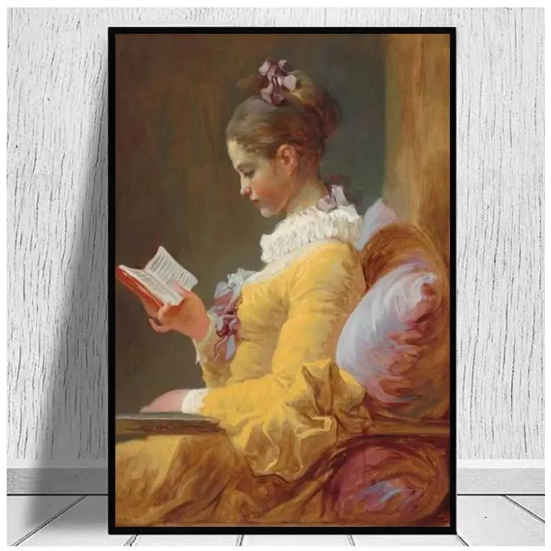 Scandinavian Vintage Wall Art Rustic Female Portrait HD Canvas Oil Painting Posters and Prints Home Bedroom Living Room Decor
