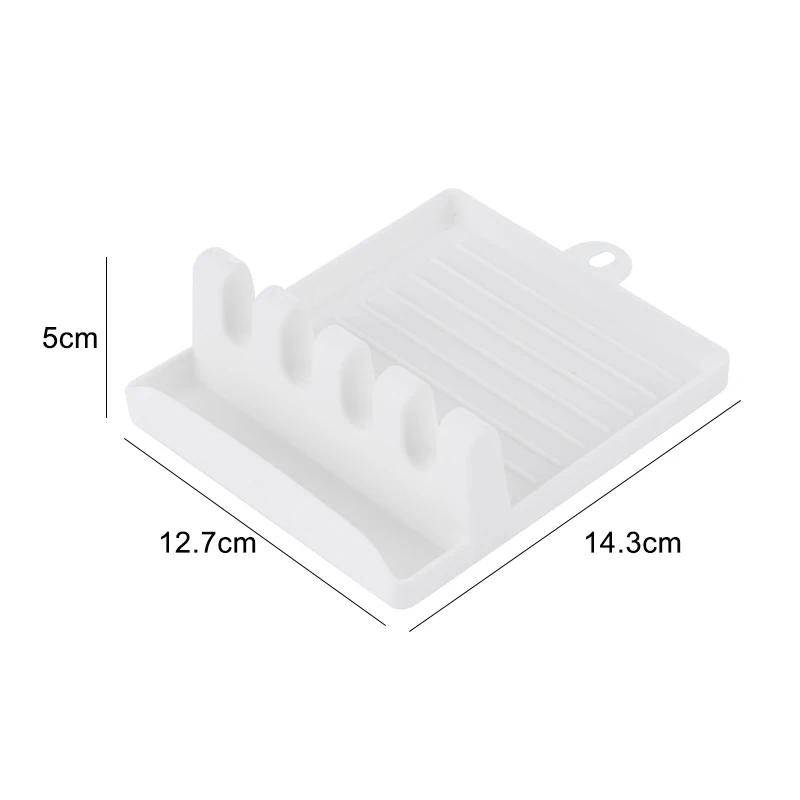 

Plastic Spoon Holders Kitchen Organizer Fork Spatula Rack Spoon Rest Shelf Tableware Storage Rack Non-slip Pot Lid Holder Pad