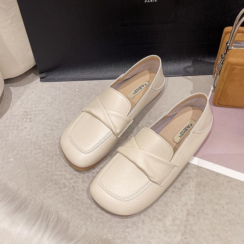 Туфли Doudou с мягкой подошвой и одной педалью для женщин на лето 2025 года туфли с двумя педалями одинарные туфли на плоской подошве специальная обувь для вождения 35 бежевый 3268₽