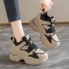 Fashion Chunky Platform Women Sport Sneaker Lace-Up Thick Bottom Vulcanize Shoes Woman Spring Autumn Pu Leather Breathable Running Shoes