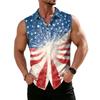 Men's Workwear Lapel Button-Down Vest Shirt - Lightweight Sleeveless Top