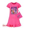 Demon Kpop Hunters Girl Short Sleeve Sleep Dress With Ruffle Hem For Use Bedroom
