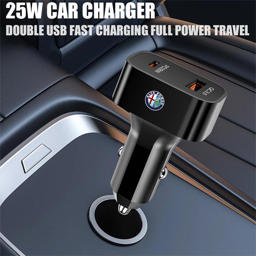 Car Charger Lighter Fast Charging Mini PD USB Type C Car Phone Charger For Alfa Romeo 159 147 Giulietta Stelvio 156 MiTo