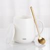 Simple Mug with Lid Spoon Ceramic Cup Hotel Room Water Cup Opening Gift Box Coffee Cup