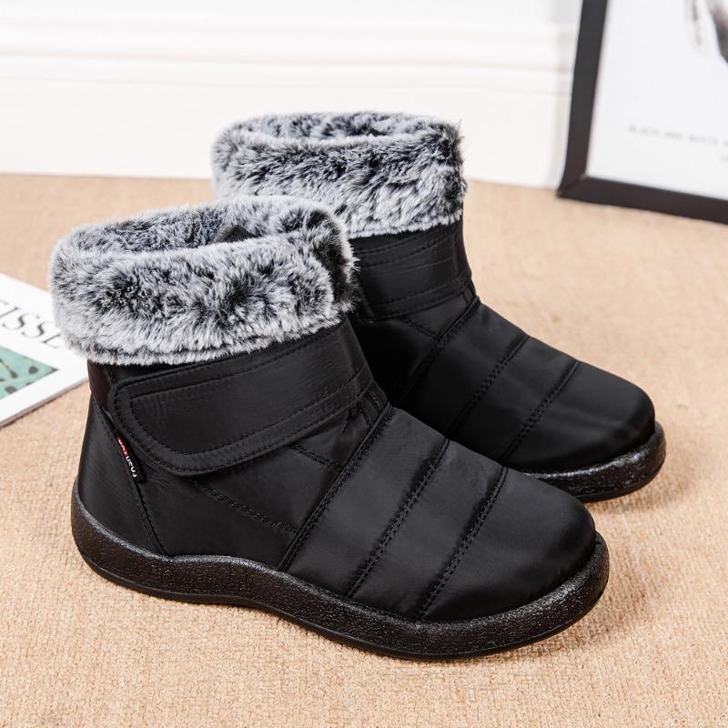 Warm Women's Snow Boots with Velcro Closure Waterproof Oversized Women's Boots Casual Women's Footwear