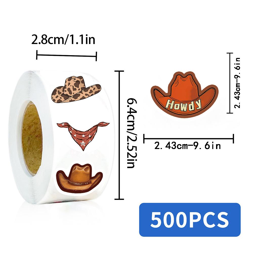 500PCS COWBOY Roll Stickers Nostalgia Harajuku Cartoon Reward Scrapbooking Coffee Phone Art Picture Skateboard Fashion Sticker