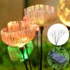 2pcs Outdoor Solar Jellyfish Light, Solar Pathway Lights Outdoor, Fiber Optic LED, Christmas, Courtyard, Garden, Villa, Lawn, Waterproof