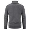 Men's Plus Size Thickened Velvet Zipper Cardigan Sweater - Youth Casual Stand Collar Pullover for Autumn and Winter