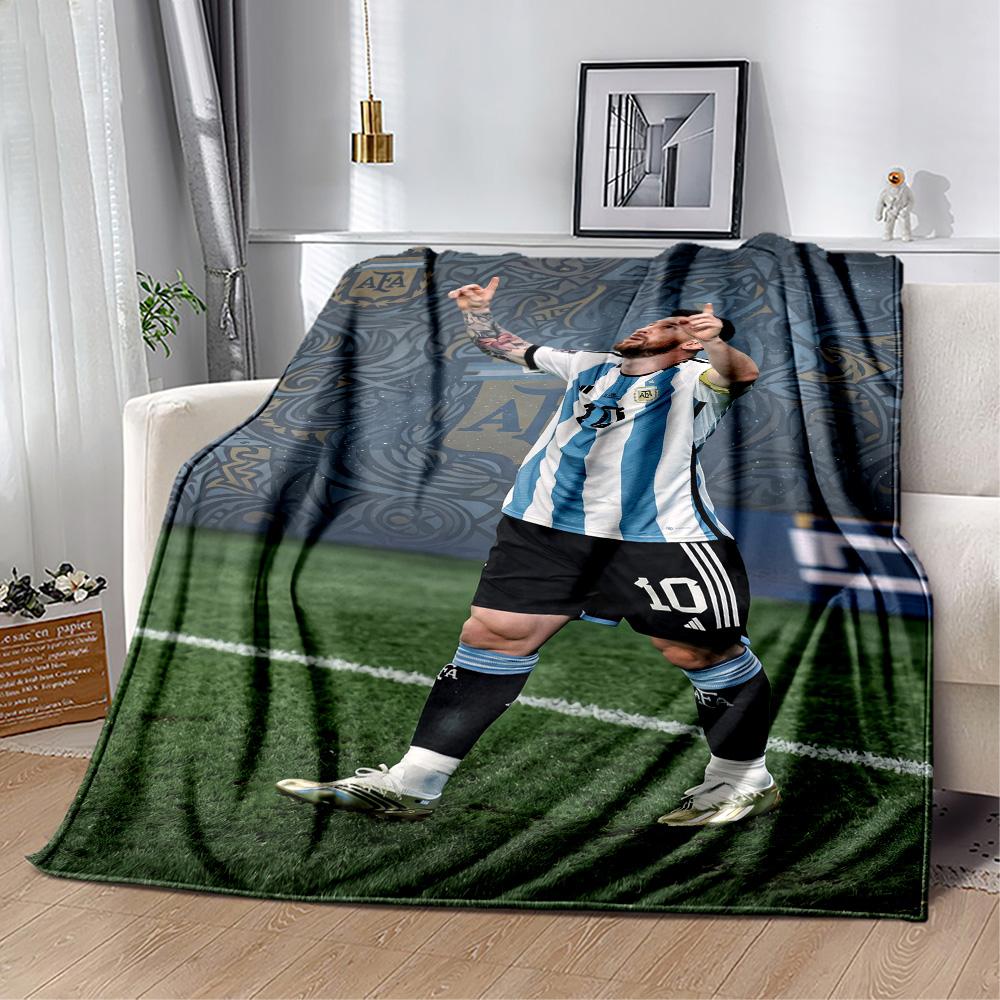 Messi 491 Blanket Comfortable Great for Bedding Seaside Livingroom Four Seasons Universal Digital Print Ideal Gift for Friends Family Couples Picnic