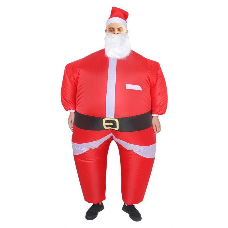 Santa Claus Inflatable Mascot Costume - Christmas Party Full Body Suit One Size