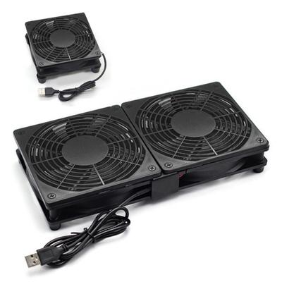 Dual Fan Electronic Cooling Fan USB Powered Modem Router Cooler Computer PC Fan  DVR TV Box