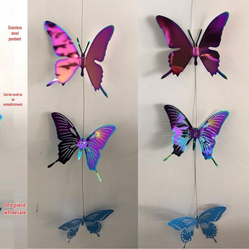 Colorful Metal Butterfly Hanging Decoration for Kindergarten, Mall, Jewelry Store, or Pastoral Corridor
