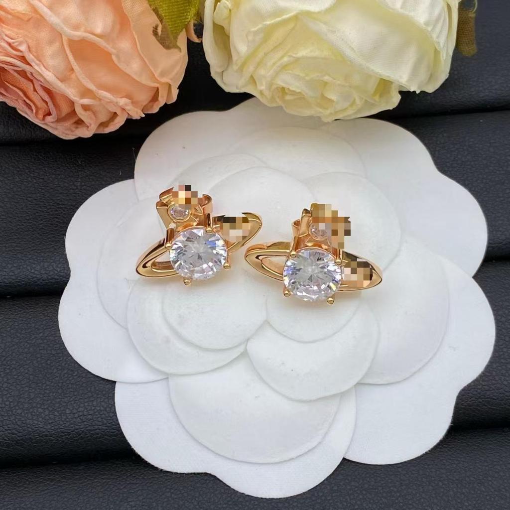 Westwood Silver Needle Stud Earrings - Chic Niche Design for a Sophisticated Look