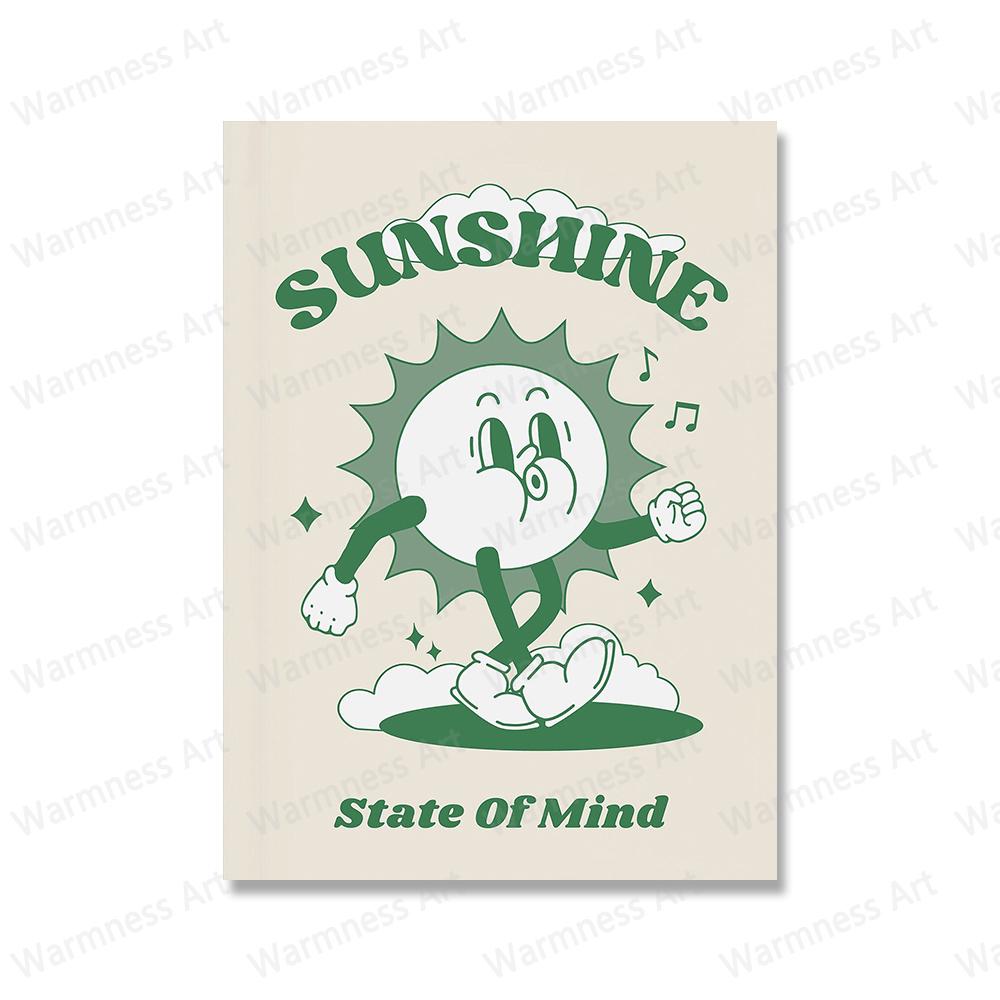 Retro Coffee Fruit Sunshine Canvas Painting Prints Fun Kitchen Posters More Espresso Less Depresso Quotes Canvas Wall Art Decor No Frame