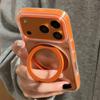 Convient pour IPhone17pro Étui de téléphone portable magnétique Cristal de Glace Support Rotatif à 360 Degrés Apple 16 Transparent Bicolore Housse Anti-chute
