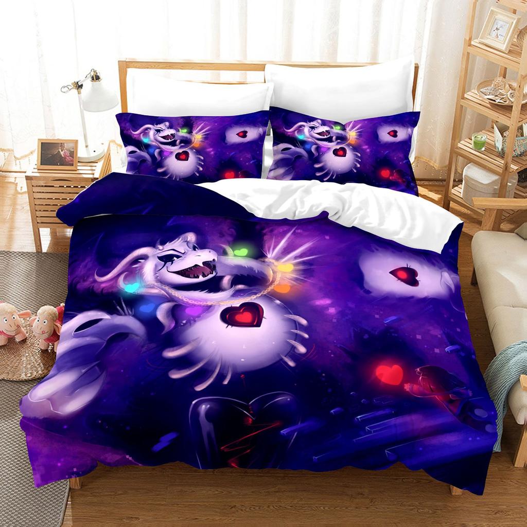 3pcs Bedding Set Animation Wish 3D Printed Cozy Duvet Cover King Queen Twin Size Birthday Gift for Adult Bedroom Decor