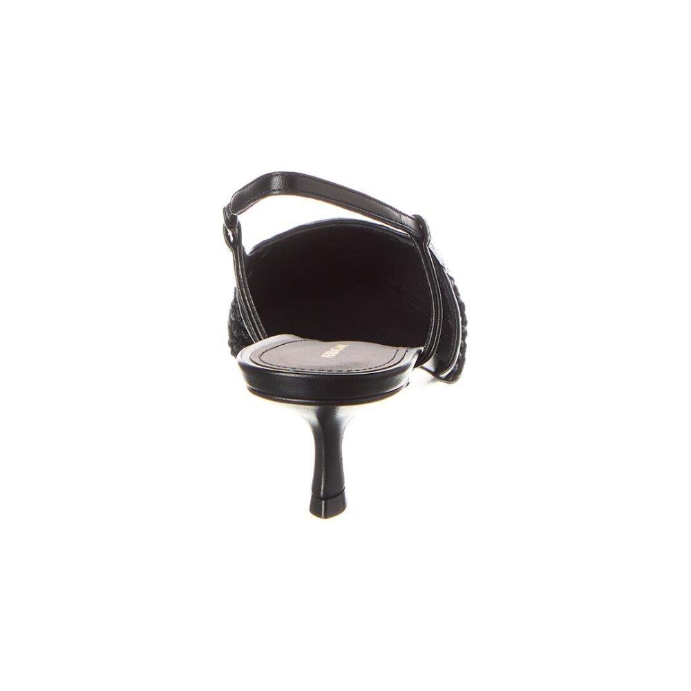 Salvatore Ferragamo Ferragamo Vara Chain Mesh   Leather Slingback Pump Black