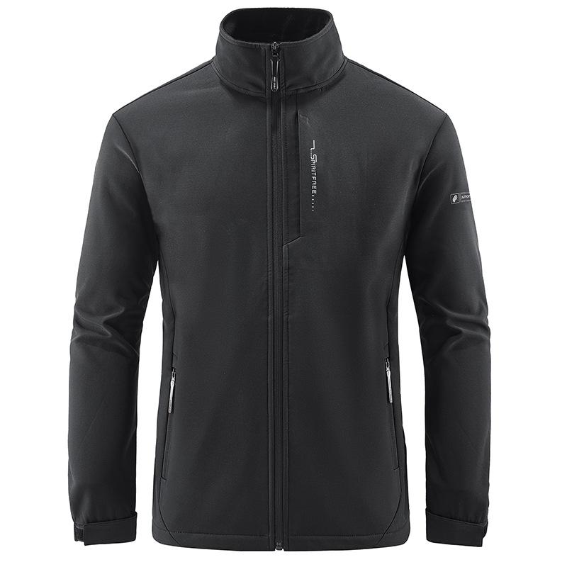 Spring and Autumn Double-sided Fleece Men's Clothing Double-sided Fleece Thickened Jacket Fleece Sports Jacket Men's Middle-aged Jacket